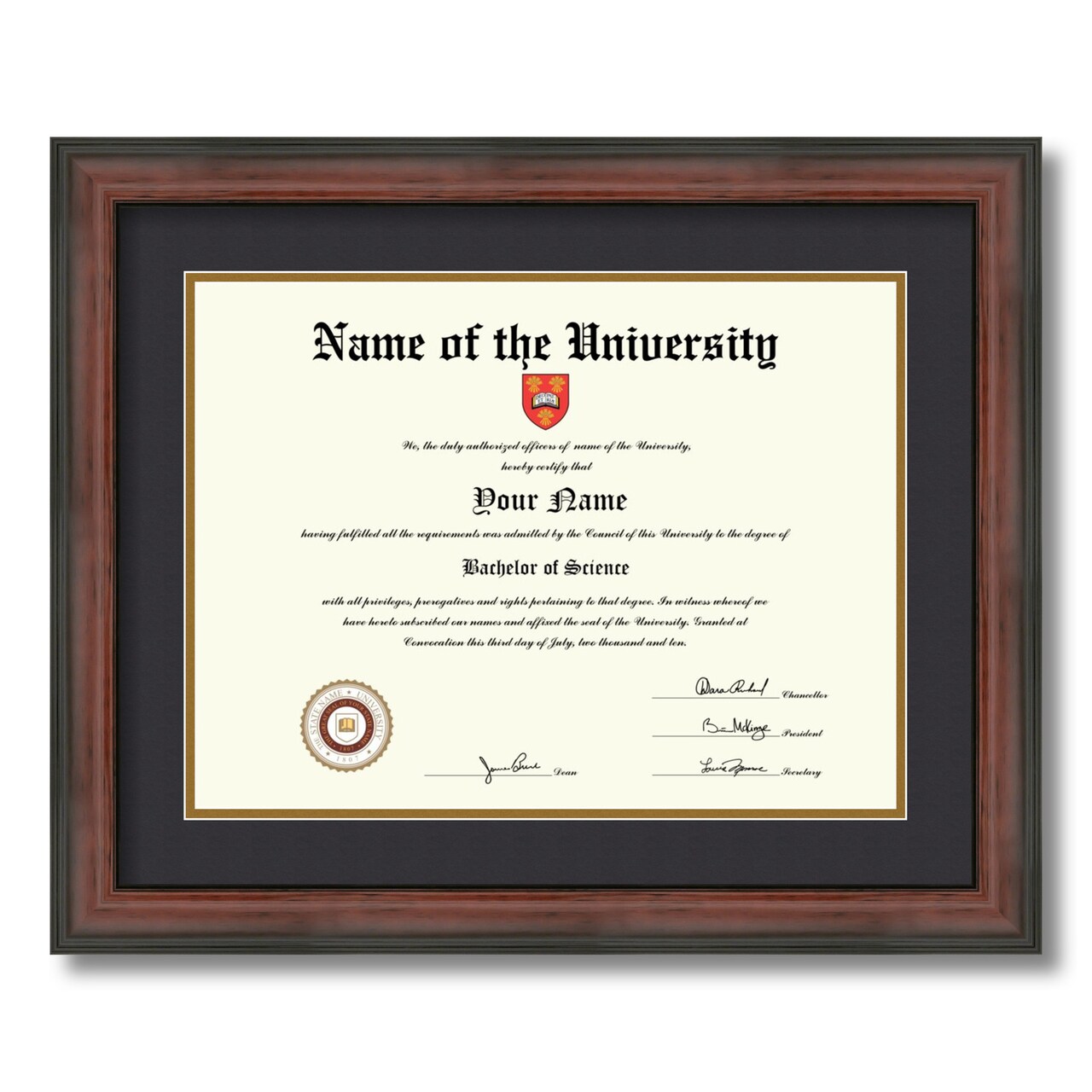 ArtToFrames 12x16 inch Diploma Frame - Framed with Black and Gold Mats, Comes with Regular Acrylic and Wire Hanger for Wall Hanging (D-12x16)